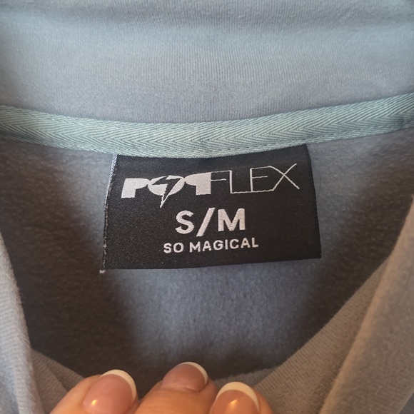 PopFlex Light Blue Crewneck Pullover with Ribbed Cuff Detail As Is - Picture 7 of 7